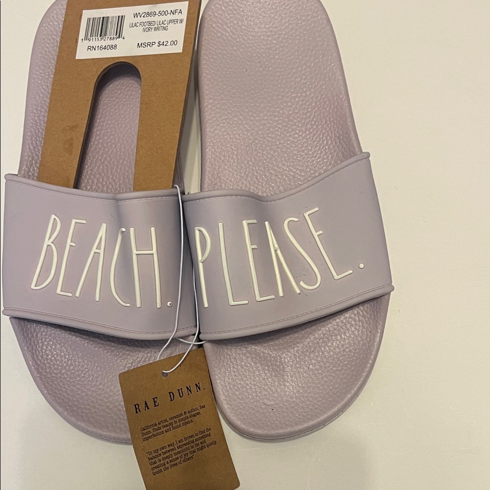 Rae Dunn Light Purple Slide Sandals